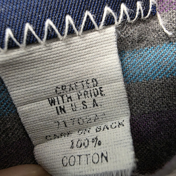 Vintage Wrangler Mens Shirt 80's Large Striped Western 16-34 Made in the USA - Picture 7 of 11